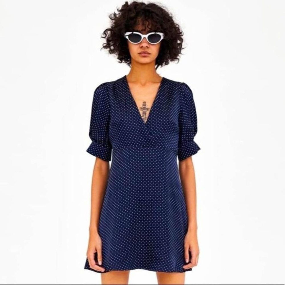 Zara polka dot mini dress skater